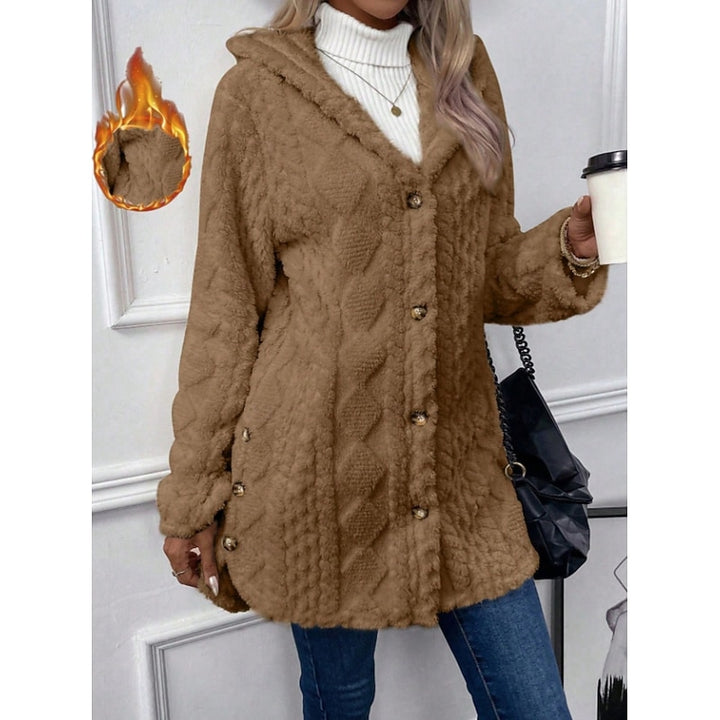 Ingrid | Kuschelige Kapuzenjacke mit Knopfleiste