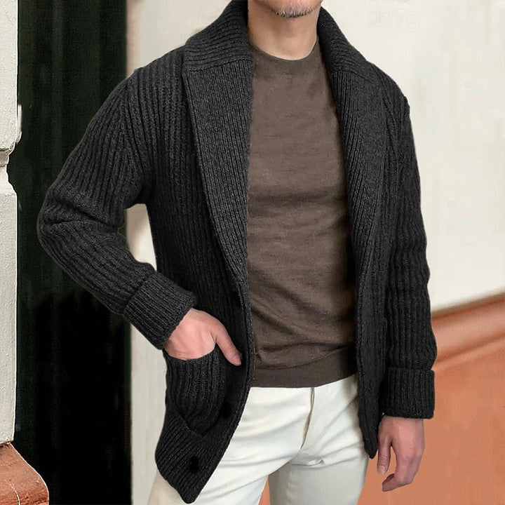 Steffen | Elegante Grobstrick-Strickjacke mit Schalkragen