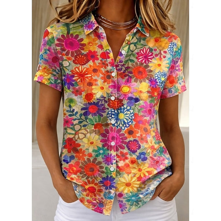 Erna | Florale Sommerbluse mit Kragen