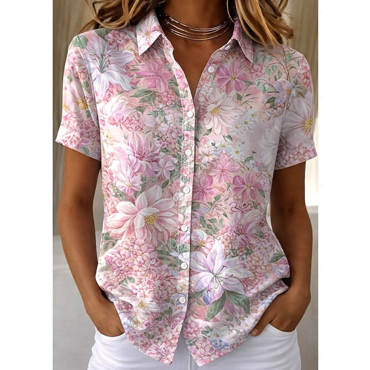 Erna | Florale Sommerbluse mit Kragen