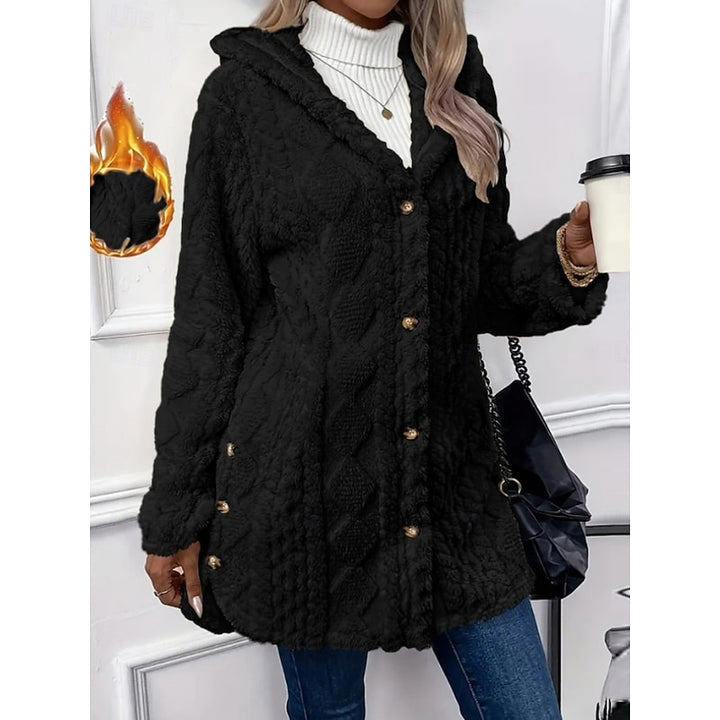Ingrid | Kuschelige Kapuzenjacke mit Knopfleiste