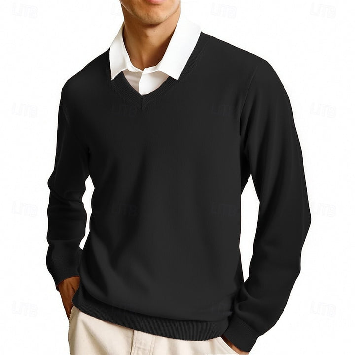 Dietmar | Klassischer Pullover mit V-Ausschnitt