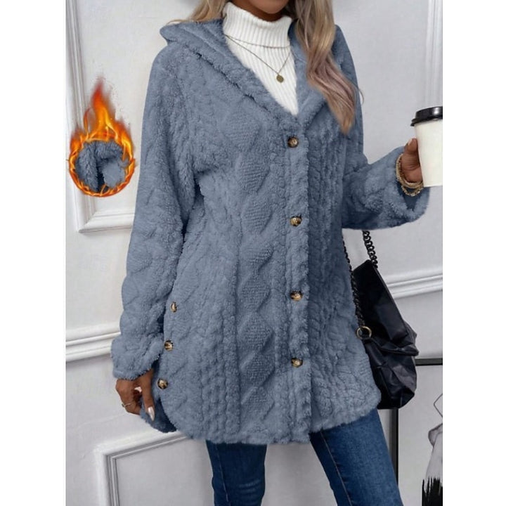 Ingrid | Kuschelige Kapuzenjacke mit Knopfleiste