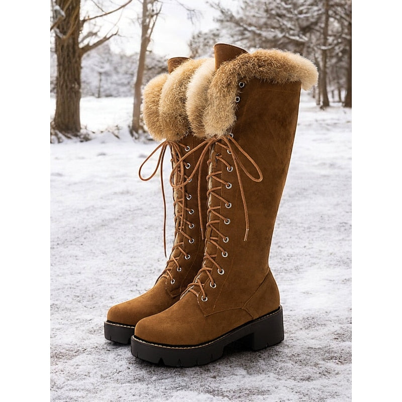 Thekla | Flauschige Winter-Schnürstiefel