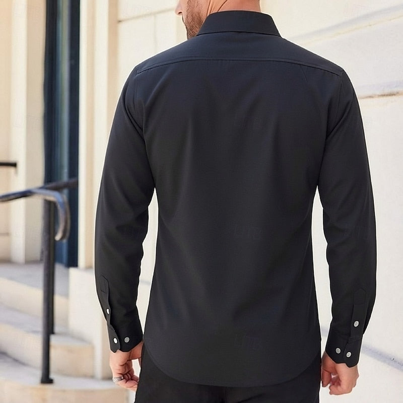 Norbert | Elegantes Langarmhemd mit Kontrastkante