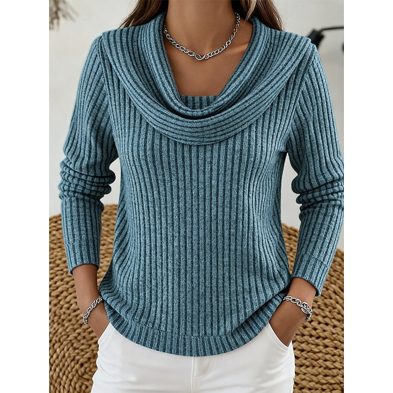 Antonia | Weicher Wasserfall-Pullover mit Rippstruktur