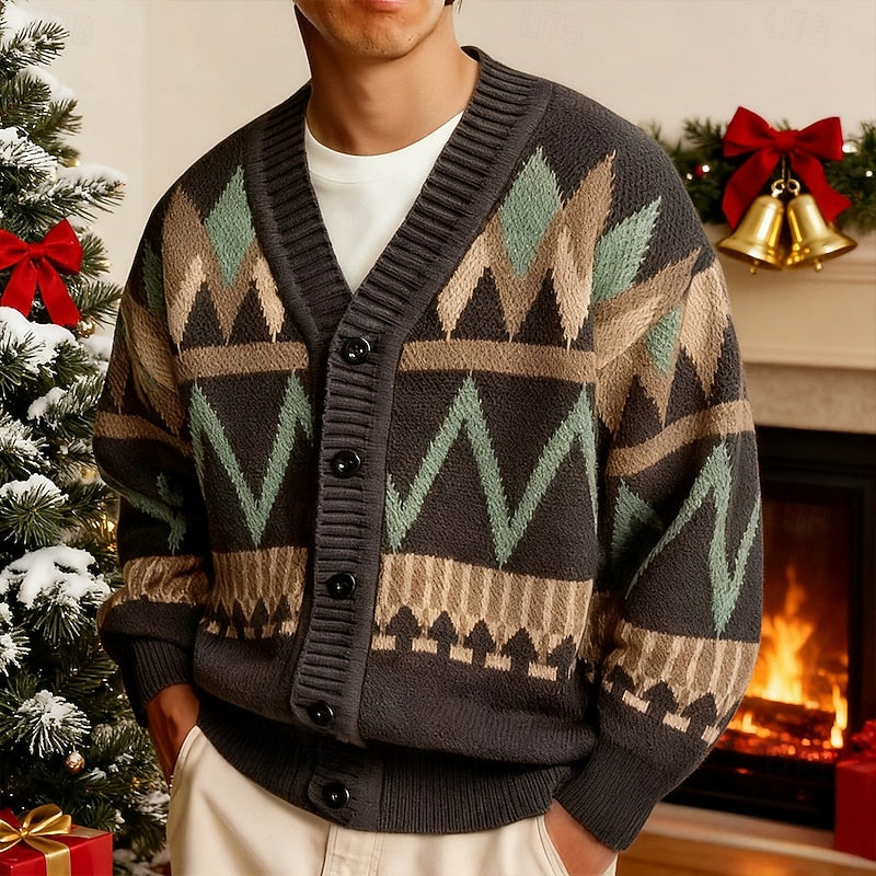 Jonathan | Weihnachtlicher Cardigan mit Zickzackmuster