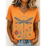Sieglinde | Sommerliches Kurzarm-Shirt mit V-Ausschnitt