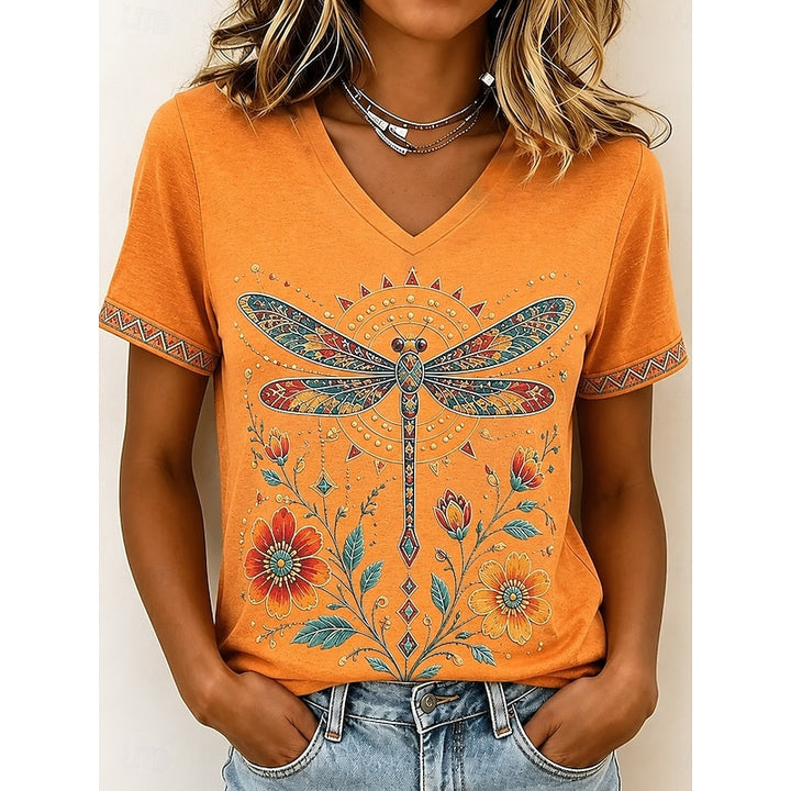 Sieglinde | Sommerliches Kurzarm-Shirt mit V-Ausschnitt