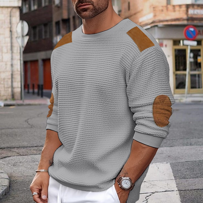Waldemar | Strukturierter Strickpullover mit Rundhalsausschnitt
