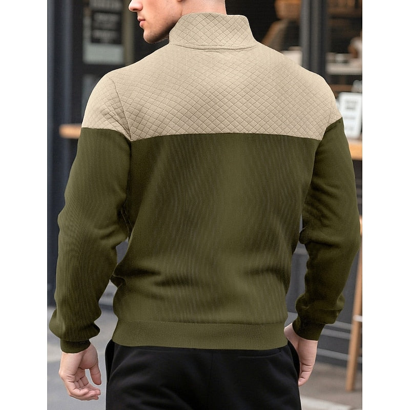 Theo | Zweifarbiges Sweatshirt mit Stehkragen