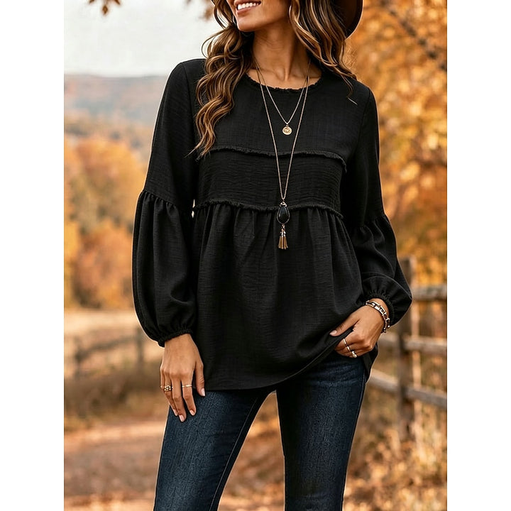 Nele | Fließende Peplum-Bluse