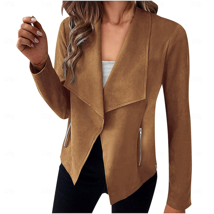 Anke | Elegante Kurzjacke mit Wasserfallkragen