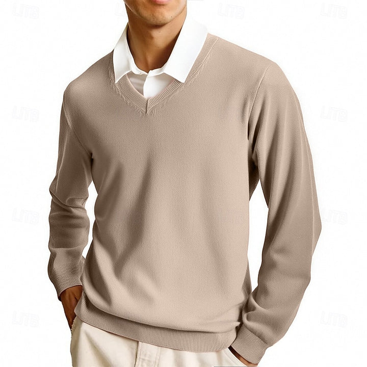 Dietmar | Klassischer Pullover mit V-Ausschnitt