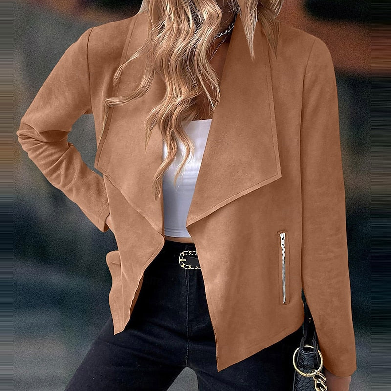 Anke | Elegante Kurzjacke mit Wasserfallkragen