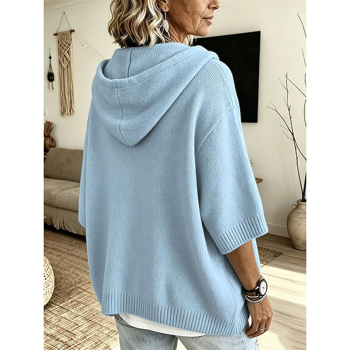 Cordelia | Weicher Kapuzen-Pullover mit Knopfleiste