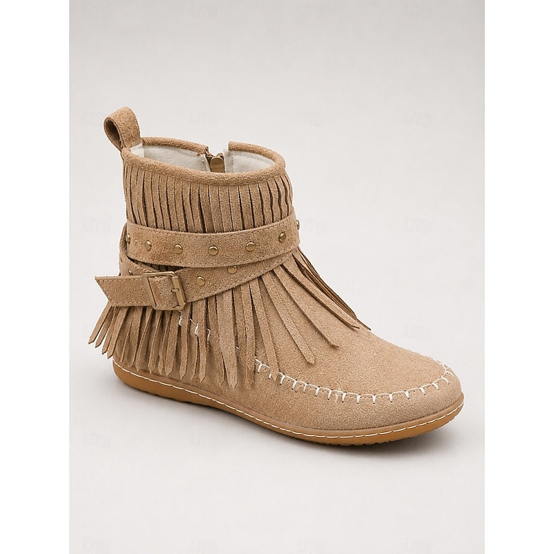 Wiebke | Fransen-Stiefelette mit Schnalle