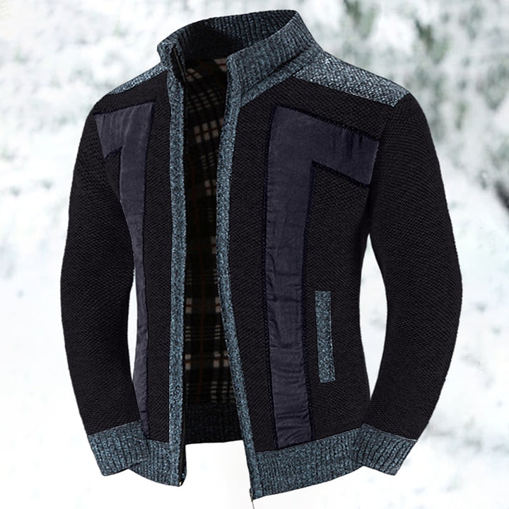 Steffen | Wärmende Strickjacke mit Stehkragen