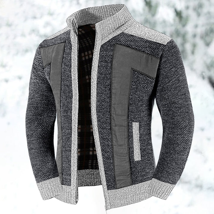 Steffen | Wärmende Strickjacke mit Stehkragen