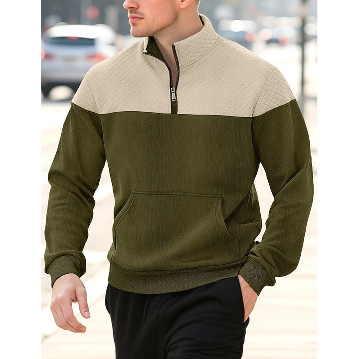 Theo | Zweifarbiges Sweatshirt mit Stehkragen