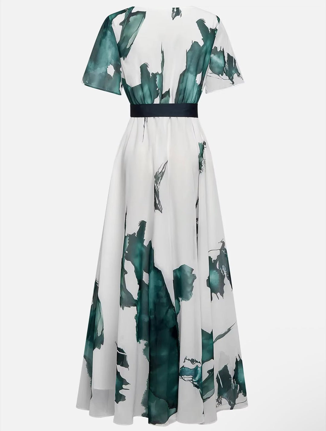 Elke | Fließendes Maxikleid mit Aquarell-Print