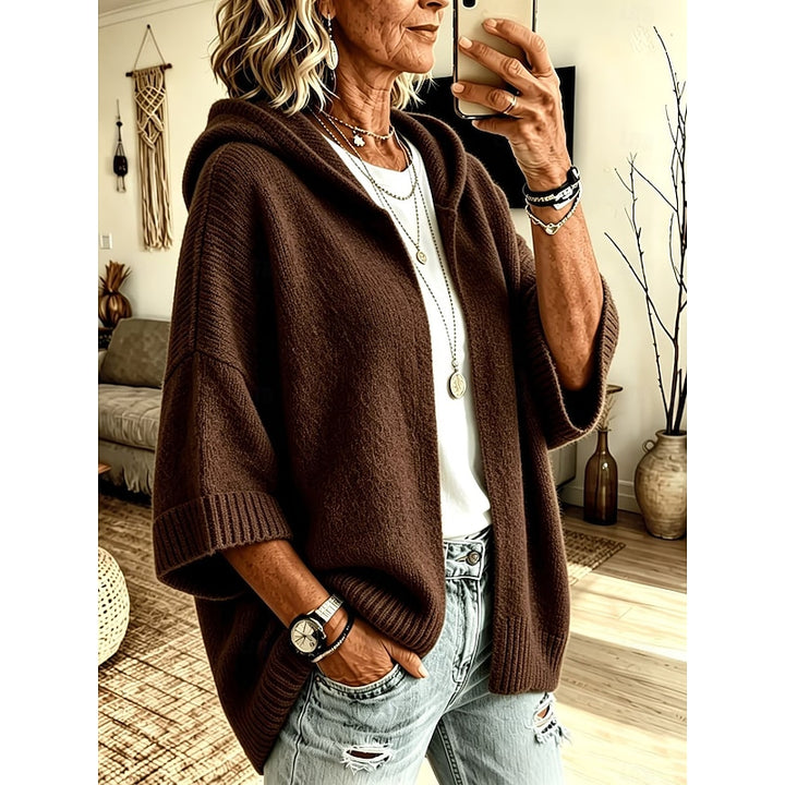 Merle | Kuschelige Kapuzen-Strickjacke