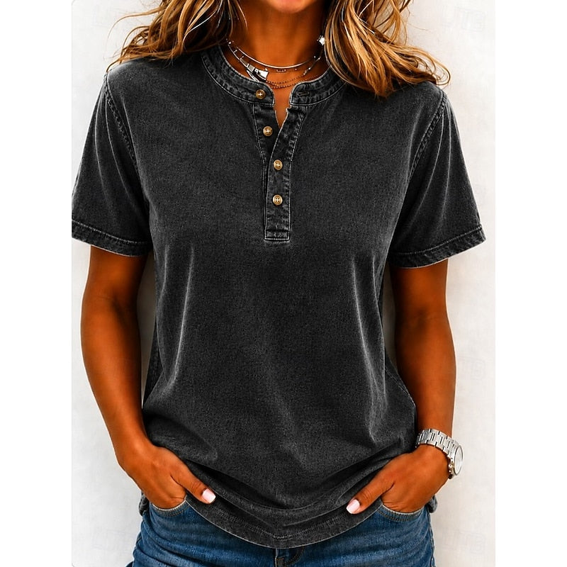 Sabine | Lässiges Henley-Shirt im Vintage-Stil