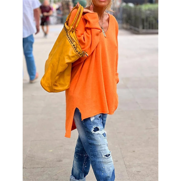 Traute | Lässiger Oversize-Pullover mit V-Ausschnitt