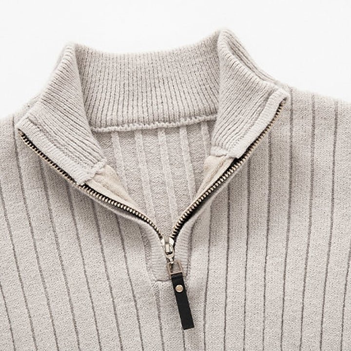 Reinhart | Gerippter Troyer-Pullover mit Reißverschluss