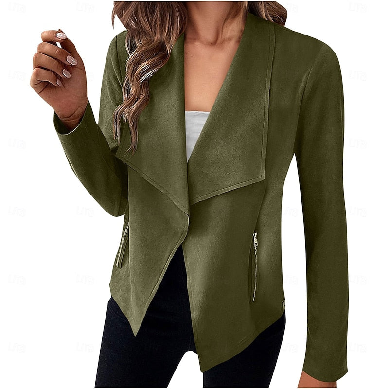 Anke | Elegante Kurzjacke mit Wasserfallkragen