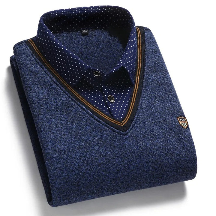 Wolfgang | Eleganter Pullover mit Hemdkragen