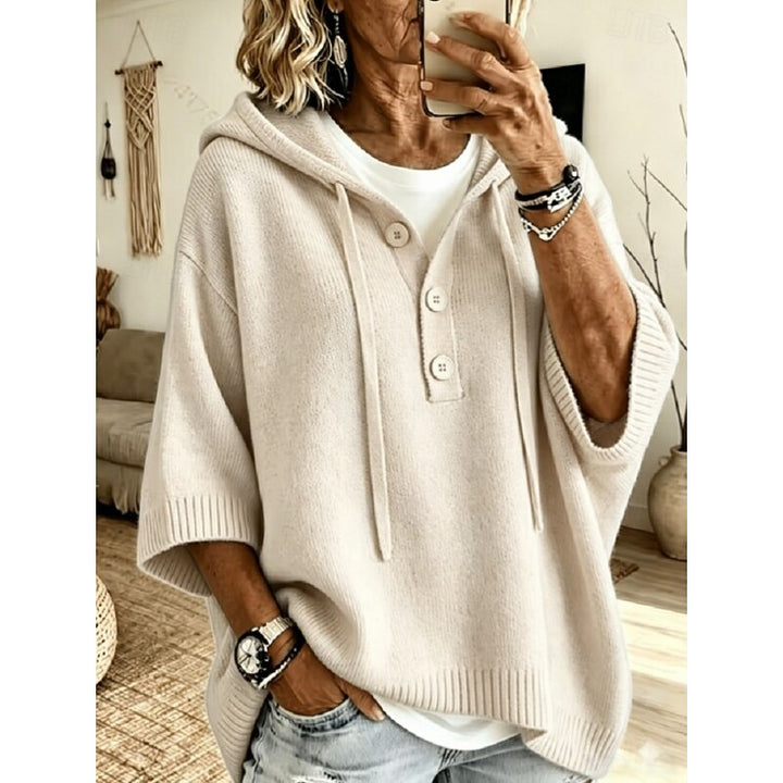 Miriam | Lässiger Kapuzenpullover mit Knopfleiste