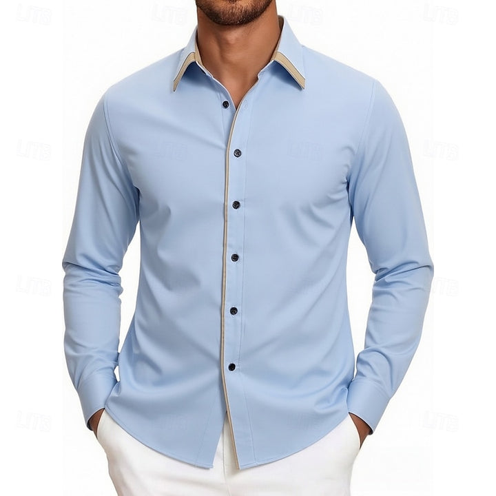 Norbert | Elegantes Langarmhemd mit Kontrastkante