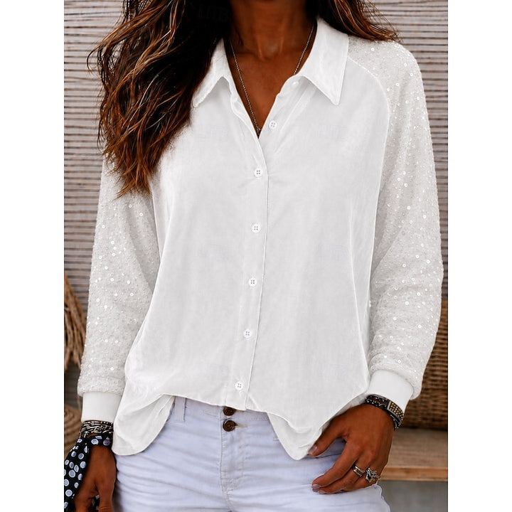 Edeltraud | Elegante Bluse mit Glitzer-Ärmeln
