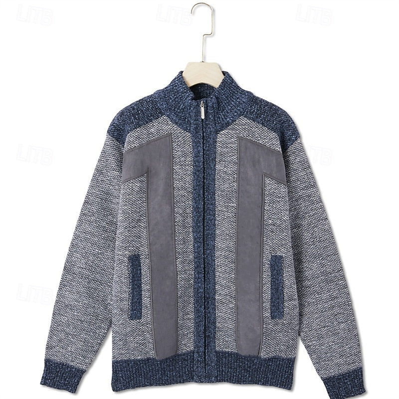 Steffen | Wärmende Strickjacke mit Stehkragen