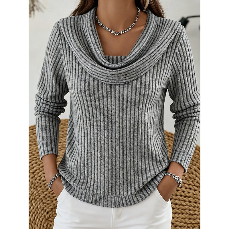 Antonia | Weicher Wasserfall-Pullover mit Rippstruktur