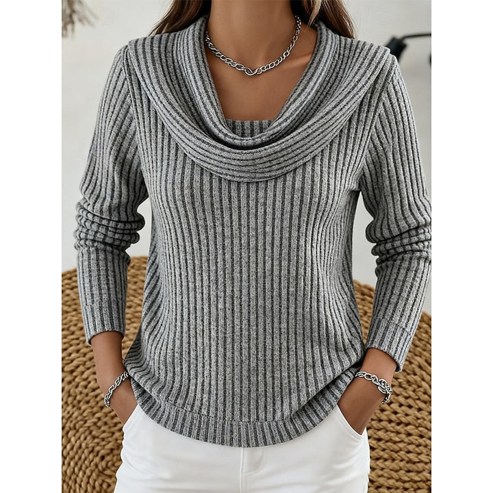 Antonia | Weicher Wasserfall-Pullover mit Rippstruktur
