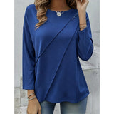 Rosa | Fließendes Longsleeve mit Knopfdetail