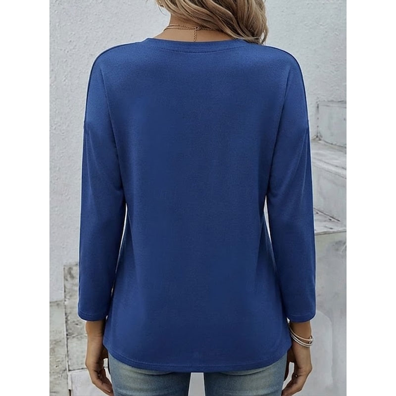Rosa | Fließendes Longsleeve mit Knopfdetail