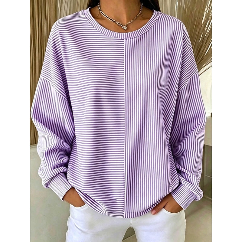Edith | Gestreiftes Rundhals-Sweatshirt