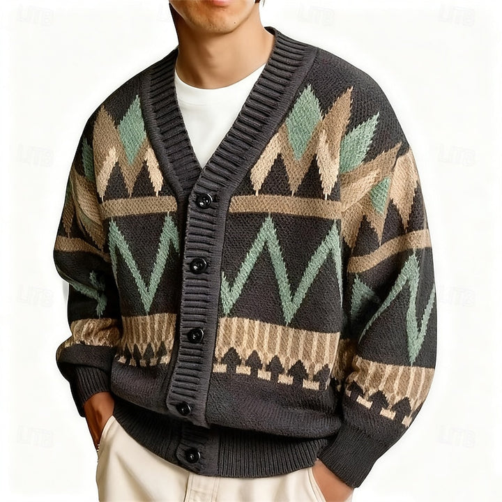 Jonathan | Weihnachtlicher Cardigan mit Zickzackmuster