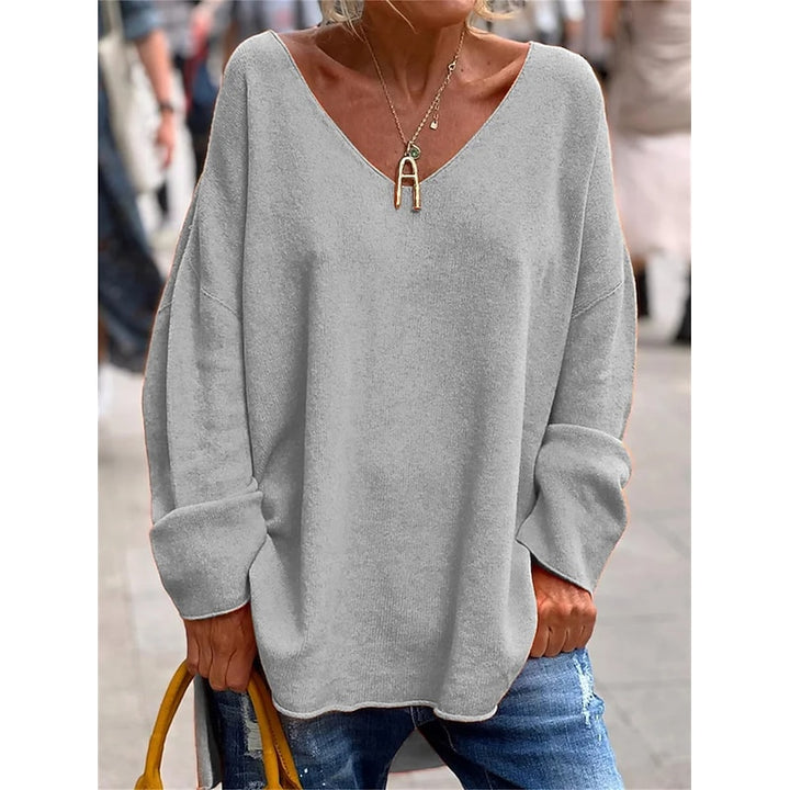 Traute | Lässiger Oversize-Pullover mit V-Ausschnitt
