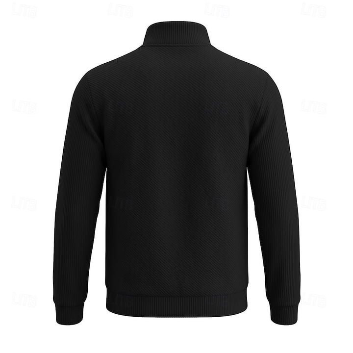Heiko | Strukturiertes Troyer-Sweatshirt mit kurzem Reißverschluss