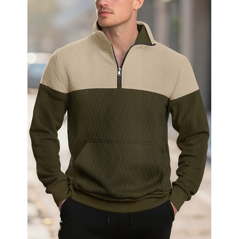 Theo | Zweifarbiges Sweatshirt mit Stehkragen