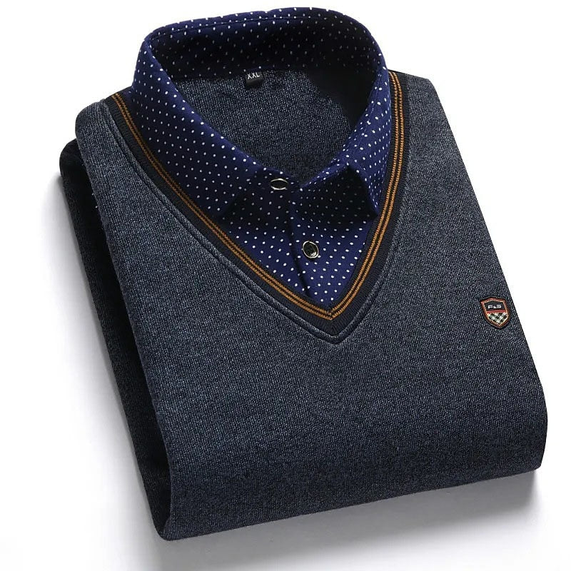 Wolfgang | Eleganter Pullover mit Hemdkragen
