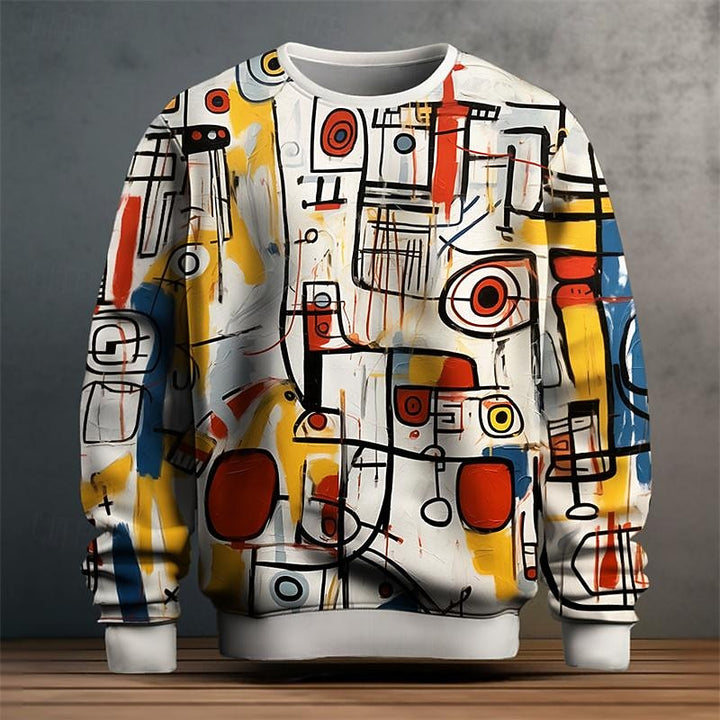 Gunter | Kunstvolles Rundhals-Sweatshirt