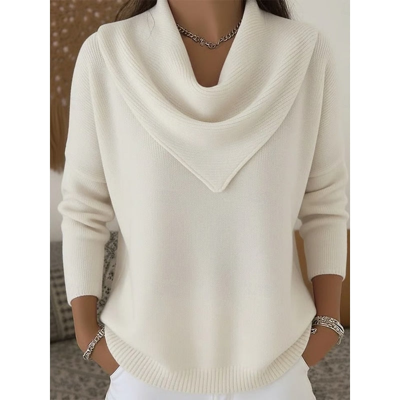 Katja | Weicher Pullover mit Wasserfallkragen
