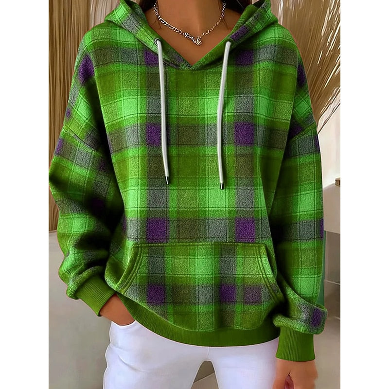 Theda | Karierter Kapuzenpullover