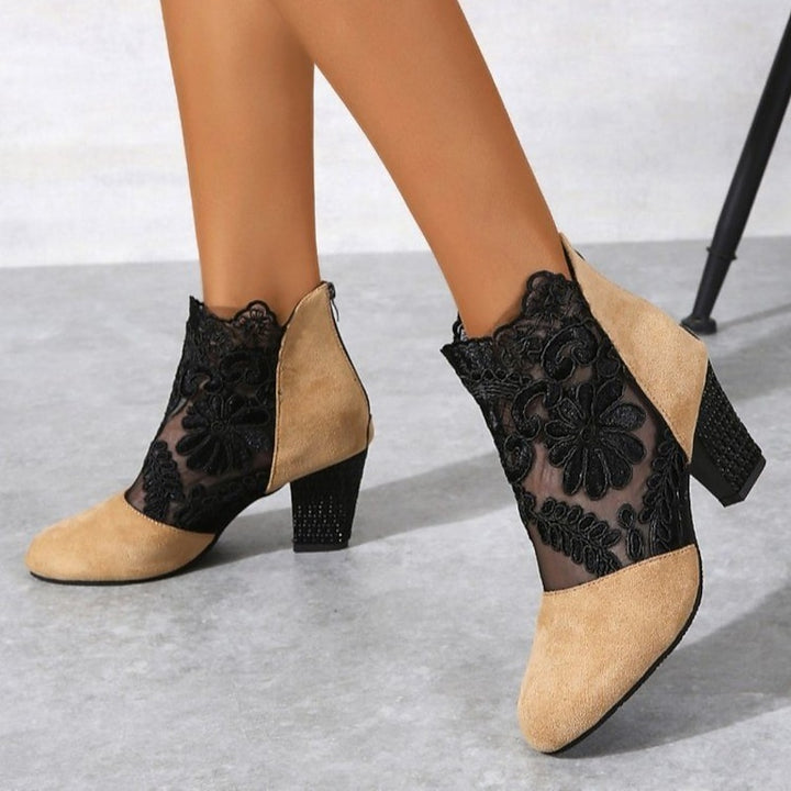 Irmtraud | Festliche Stiefeletten mit Blockabsatz