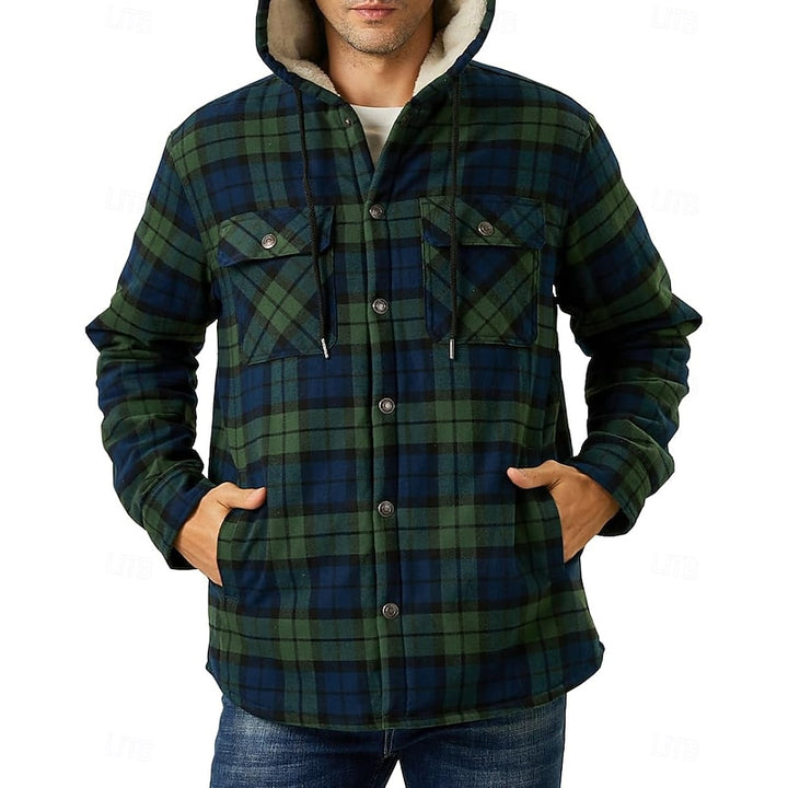 Jörg | Gefütterte Hemdjacke mit Kapuze